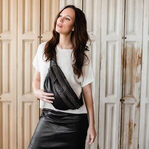 Monzoon Genuine Leather Crossbody Bag